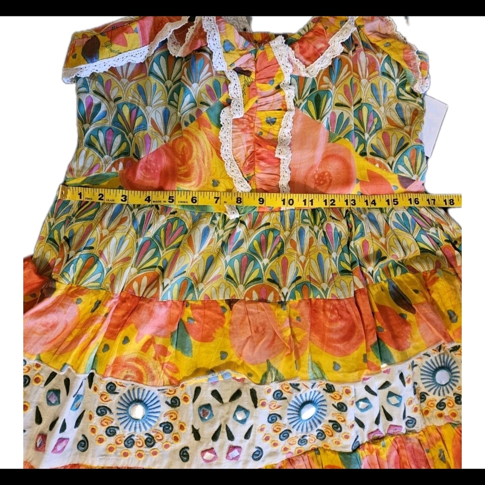 NWT- Beatnik Philosophy Colorful Mirrored Tiered Dress-Size Medium - Picture 14 of 17